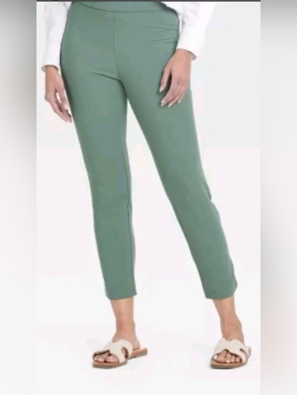 NWT a new day Cropped Slim Ankle Pants in Sage Green size 12
